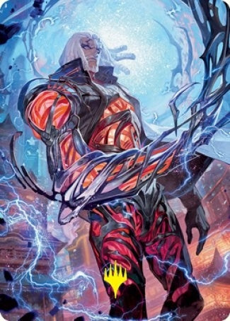 Tezzeret, Betrayer of Flesh Art Card (Gold-Stamped Signature) (54) (Art Series: Kamigawa: Neon Dynasty)