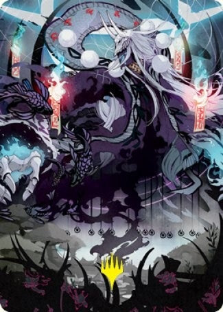 Echo of Death's Wail Art Card (Gold-Stamped Signature) (55) (Art Series: Kamigawa: Neon Dynasty)