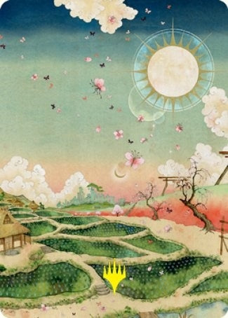 Plains (293) Art Card (79/81) (Gold-Stamped Signature) (79) (Art Series: Kamigawa: Neon Dynasty)