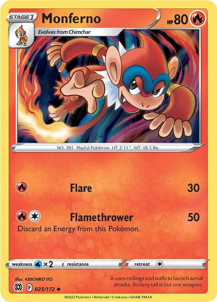 Image for Monferno (025/172) (SWSH09: Brilliant Stars) - Pokemon