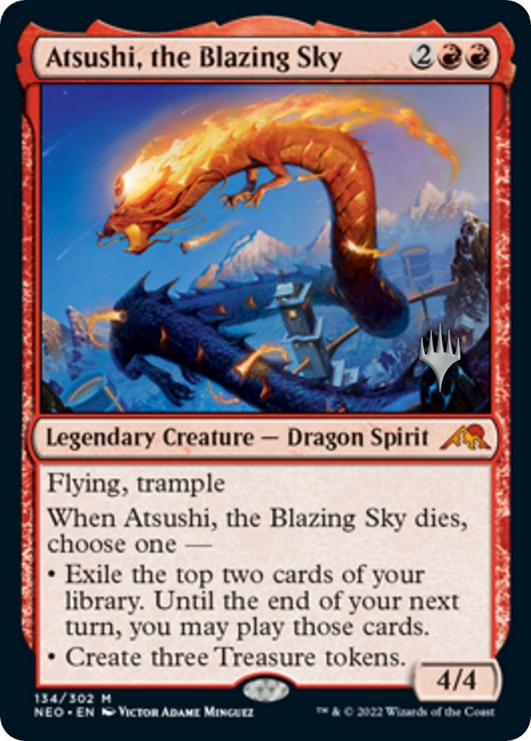 Atsushi, the Blazing Sky (134) (Promo Pack: Kamigawa: Neon Dynasty)