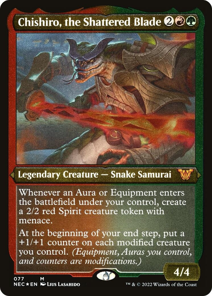 Chishiro, the Shattered Blade (Display Commander) - Thick Stock (77) (Commander: Kamigawa: Neon Dynasty)