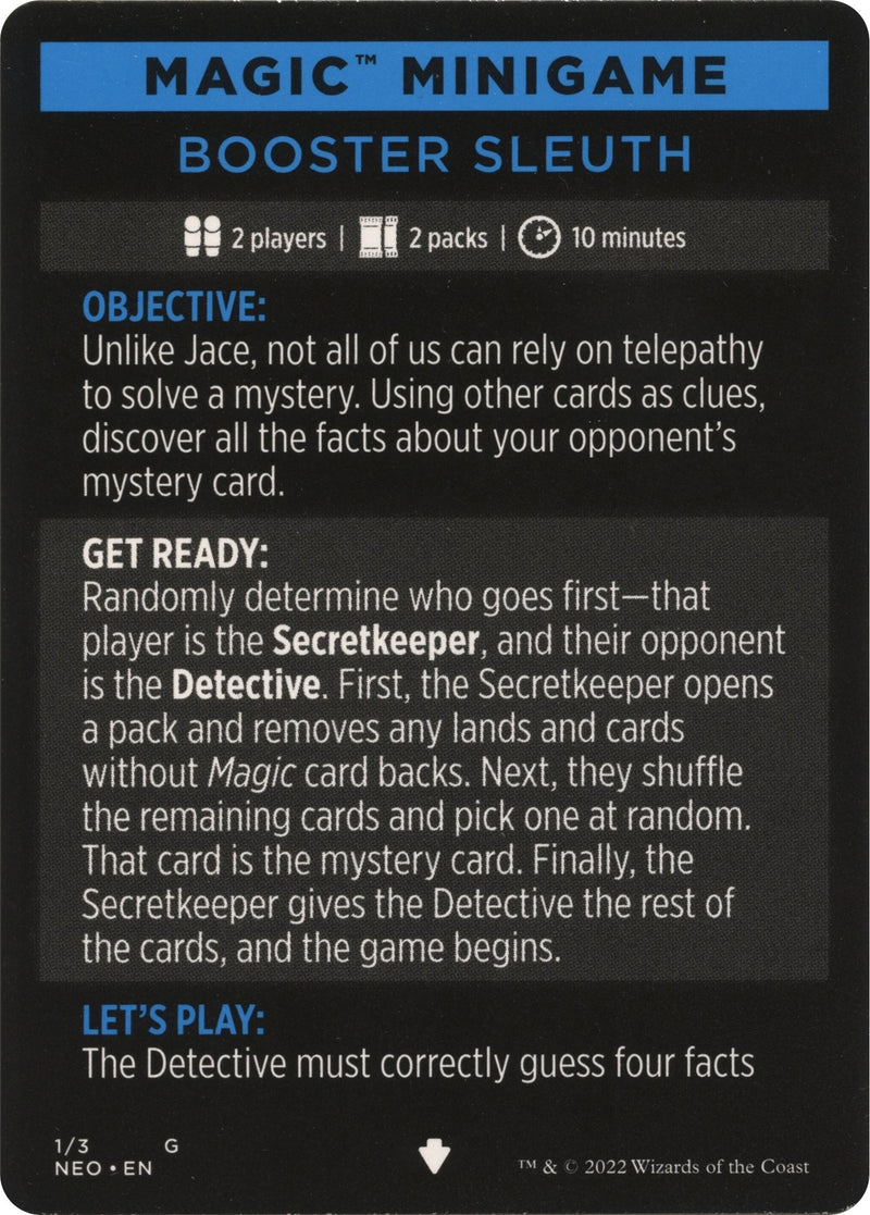 Magic Minigame: Booster Sleuth (1) (Kamigawa: Neon Dynasty)