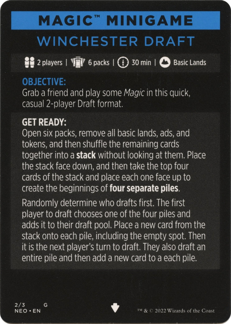 Magic Minigame: Winchester Draft (2) (Kamigawa: Neon Dynasty)