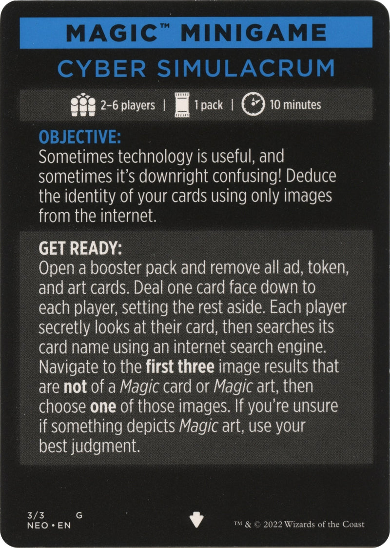 Magic Minigame: Cyber Simulacrum (3) (Kamigawa: Neon Dynasty)