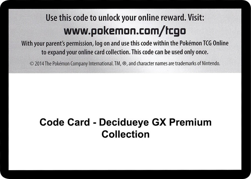 Image for Code Card - Decidueye GX Premium Collection (SM - Guardians Rising) - Pokemon