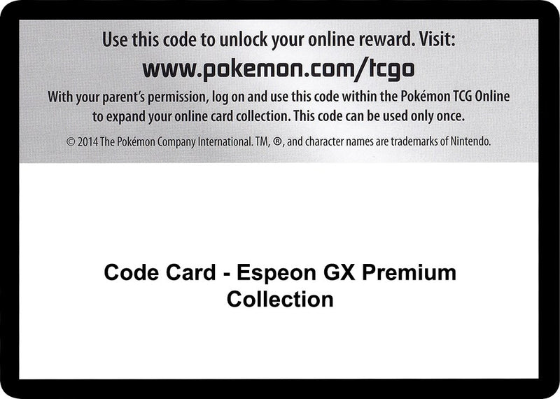 Image for Code Card - Espeon GX Premium Collection (SM - Guardians Rising) - Pokemon