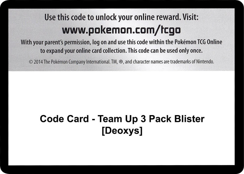 Image for Code Card - Team Up 3 Pack Blister [Deoxys] (SM - Team Up) - Pokemon