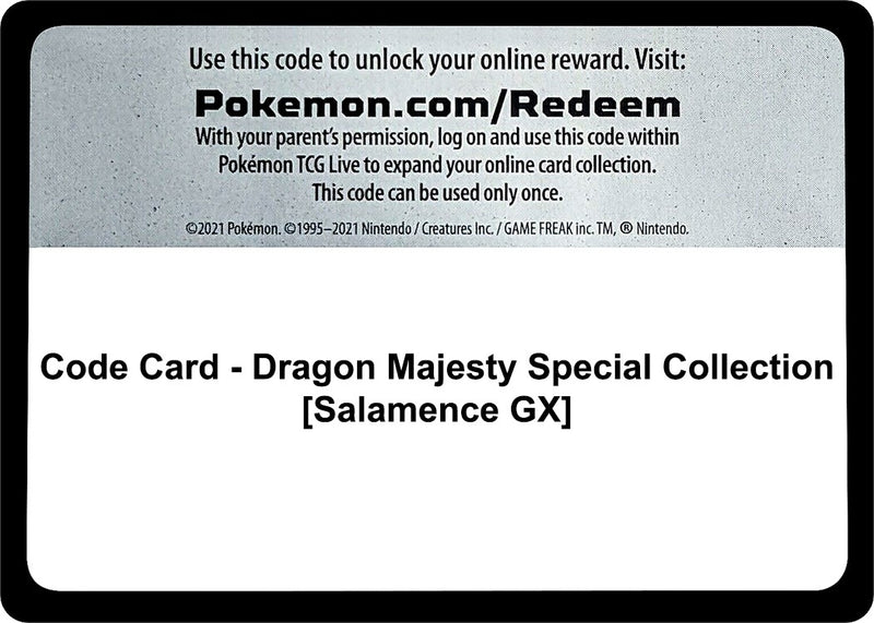 Image for Code Card - Dragon Majesty Special Collection [Salamence GX] (Dragon Majesty) - Pokemon