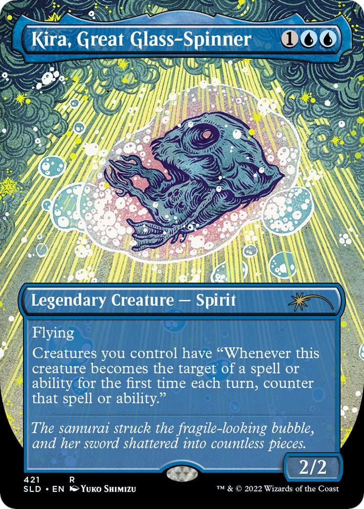 Kira, Great Glass-Spinner (Borderless) (421) (Secret Lair Drop Series)