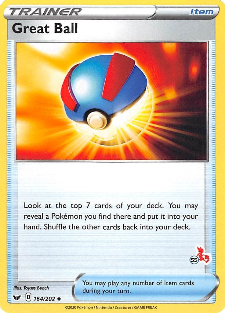 Image for Great Ball - 164/202 (#55 Cinderace Stamped) (164/202) (Battle Academy 2022) - Pokemon