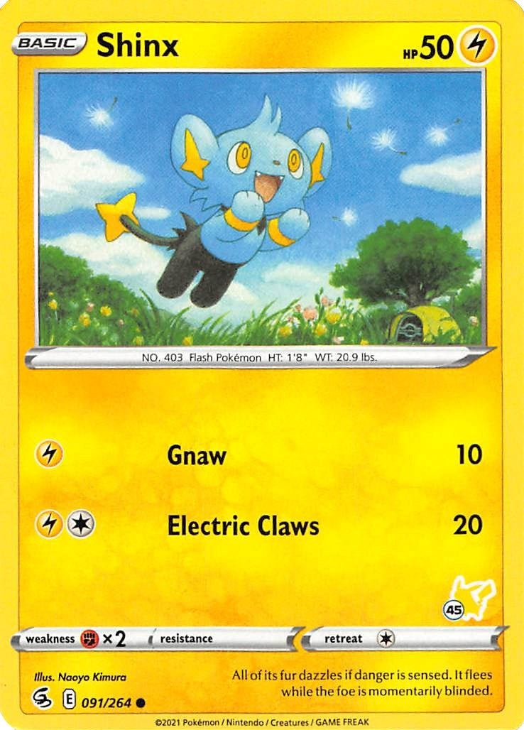 Image for Shinx - 091/264 (#45 Pikachu Stamped) (091/264) (Battle Academy 2022) - Pokemon