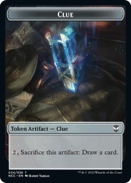 Clue // Elemental (005) Double-Sided Token (34 // 5) (Commander: Streets of New Capenna)