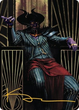Ob Nixilis, the Adversary Art Card (71/81) (Gold-Stamped Signature) (71) (Art Series: Streets of New Capenna)