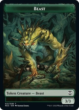 Beast // Saproling Double-Sided Token (21 // 28) (Commander: Streets of New Capenna)