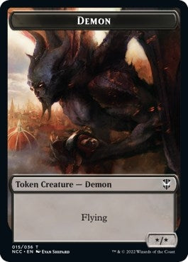 Demon // Copy Double-Sided Token (15 // 1) (Commander: Streets of New Capenna)