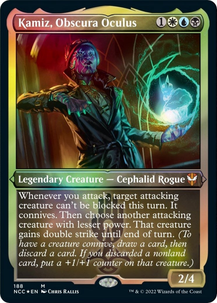 Kamiz, Obscura Oculus (Display Commander) - Thick Stock (188) (Commander: Streets of New Capenna)