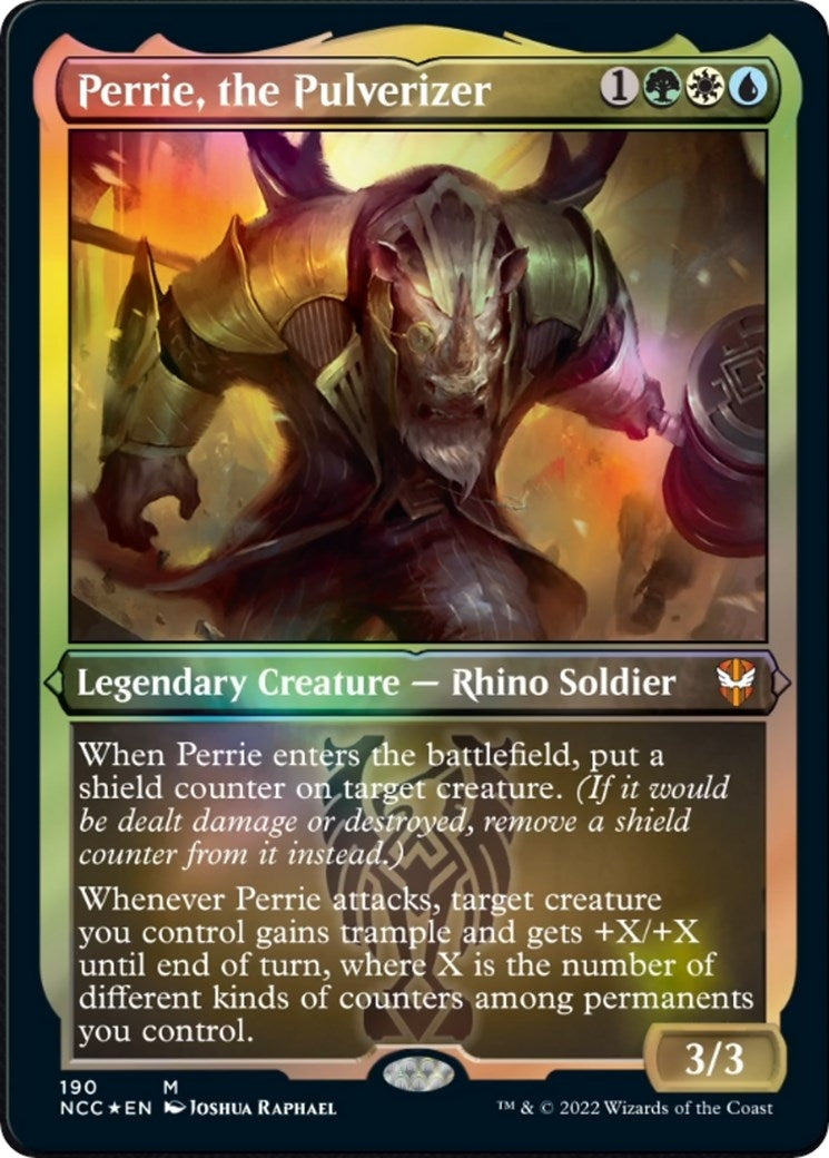 Perrie, the Pulverizer (Display Commander) - Thick Stock (190) (Commander: Streets of New Capenna)