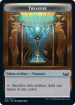 Image for Treasure (017) // Wizard Double-Sided Token (17 // 5) - Magic: The Gathering