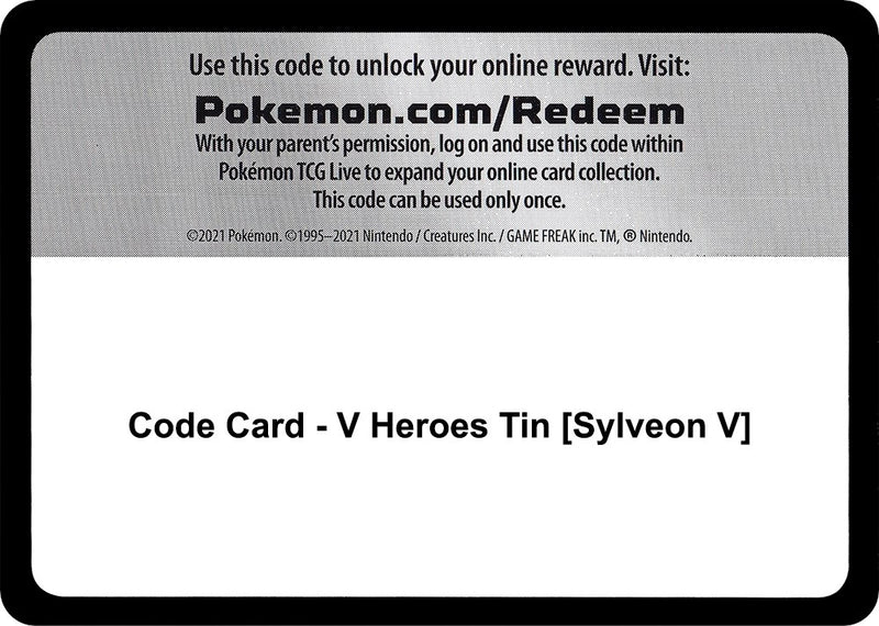 Image for Code Card - V Heroes Tin [Sylveon V] (Miscellaneous Cards & Products) - Pokemon