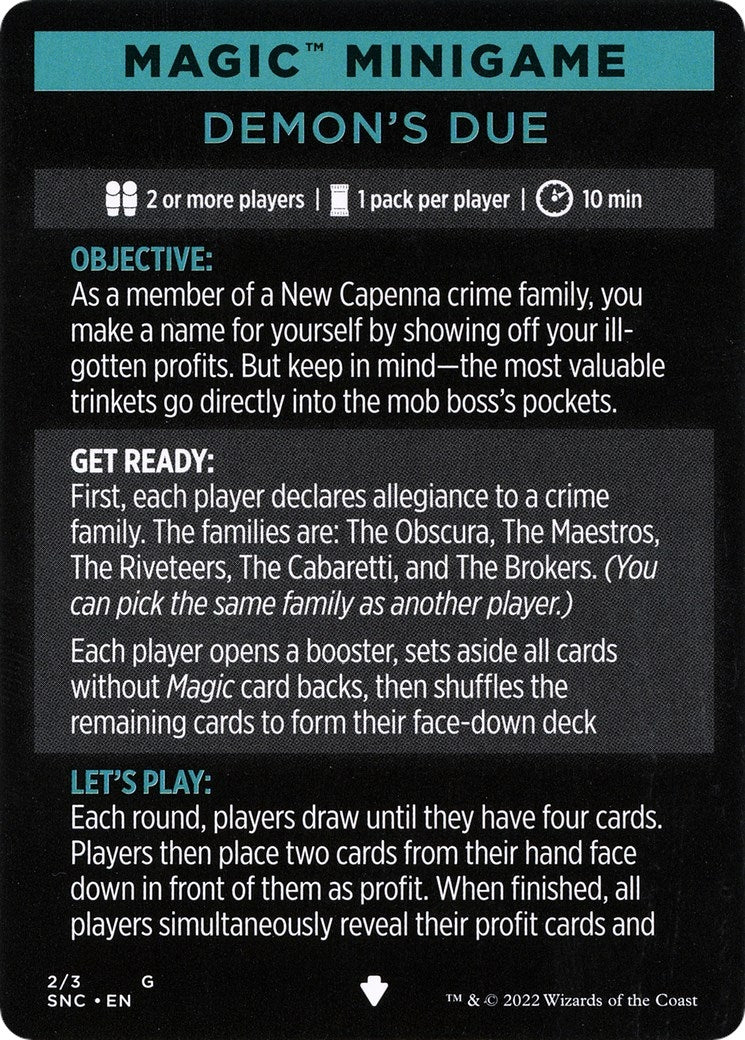 Magic Minigame: Demon's Due (2) (Streets of New Capenna)