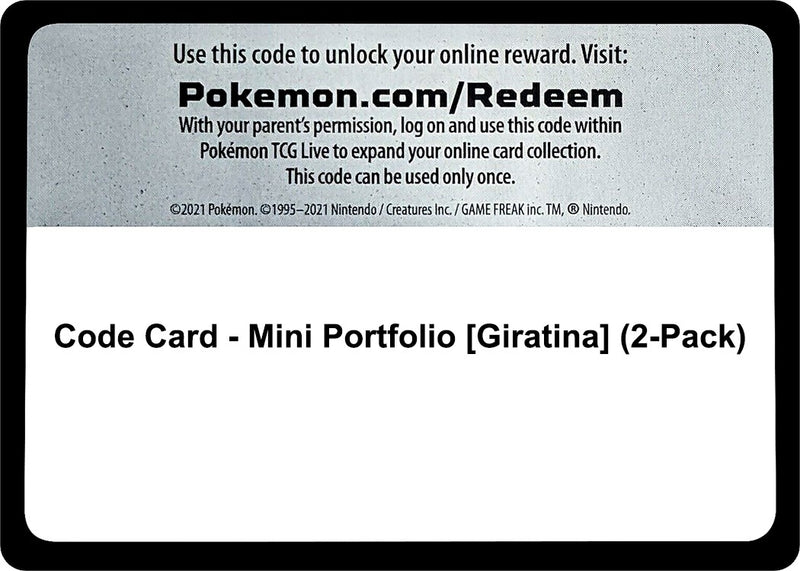 Image for Code Card - Mini Portfolio [Giratina] (2-Pack) (Miscellaneous Cards & Products) - Pokemon