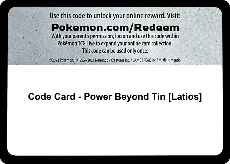 Image for Code Card - Power Beyond Tin [Latios] (Miscellaneous Cards & Products) - Pokemon