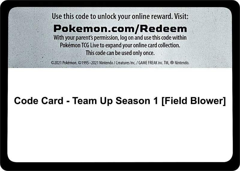 Image for Code Card - Team Up Season 1 [Field Blower] (SM - Team Up) - Pokemon