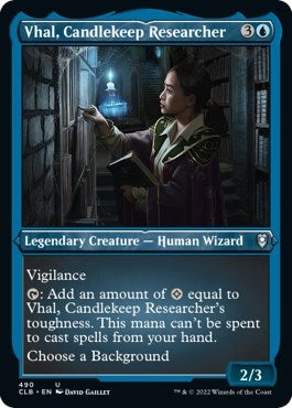 Vhal, Candlekeep Researcher (Foil Etched) (490) (Commander Legends: Battle for Baldur's Gate)