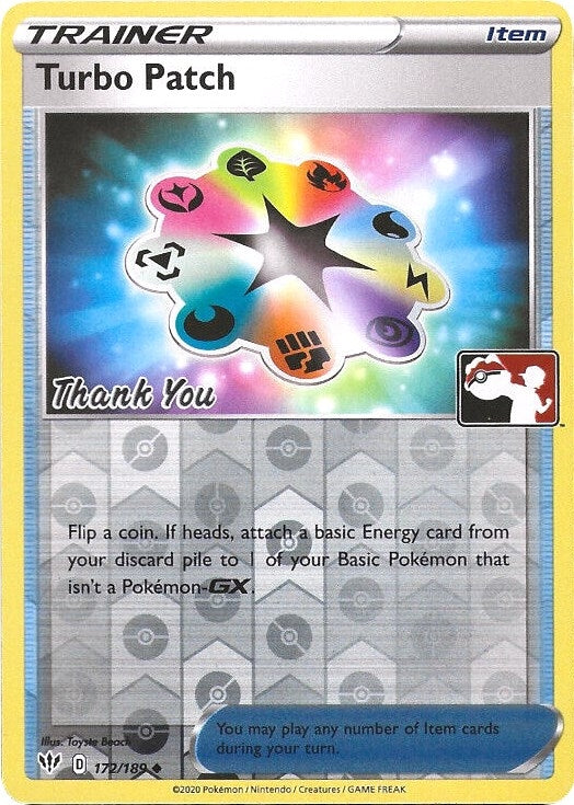 Image for Turbo Patch - 172/189 (Pokemon League) [Thank You] (172/189) (League & Championship Cards) - Pokemon