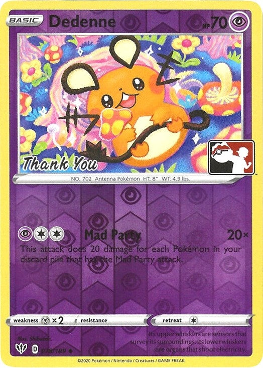 Image for Dedenne - 78/189 (Pokemon League) [Thank You] (078/189) (League & Championship Cards) - Pokemon