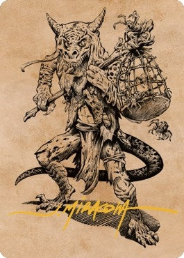 Taunting Kobold Art Card (Gold-Stamped Signature) (57) (Art Series: Commander Legends: Battle for Baldur's Gate)