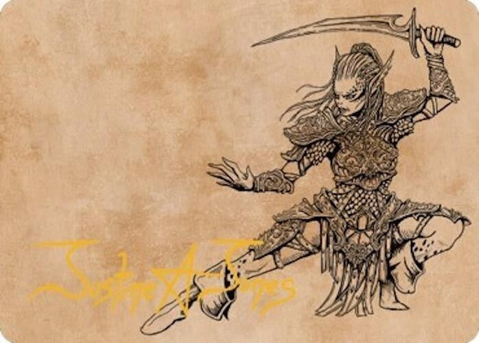 Lae'zel, Vlaakith's Champion Art Card (Gold-Stamped Signature) (45) (Art Series: Commander Legends: Battle for Baldur's Gate)