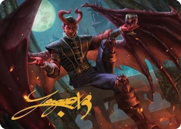 Raphael, Fiendish Savior Art Card (40/81) (Gold-Stamped Signature) (40) (Art Series: Commander Legends: Battle for Baldur's Gate)