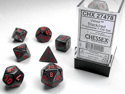 Chessex: Velvet Black/Red 7-Die Set