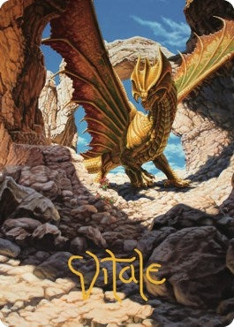 Ancient Brass Dragon Art Card (2/81) (Gold-Stamped Signature) (2) (Art Series: Commander Legends: Battle for Baldur's Gate)