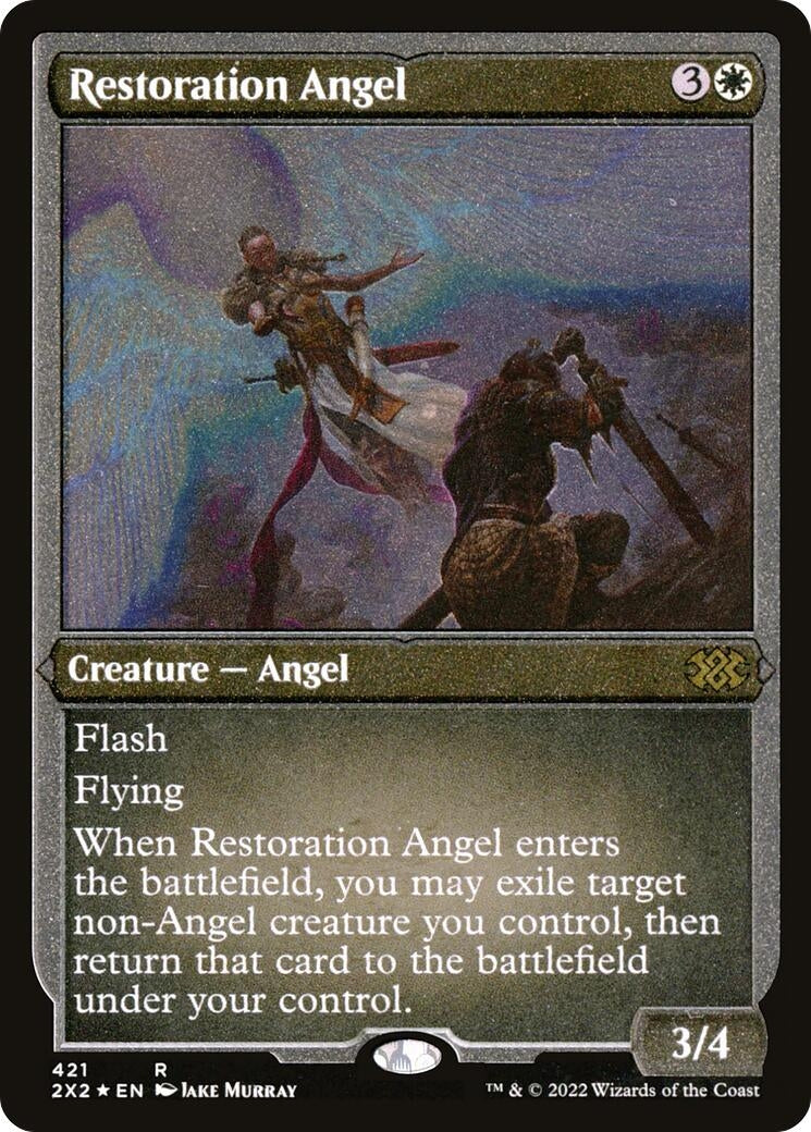 Restoration Angel (Foil Etched) (421) (Double Masters 2022)