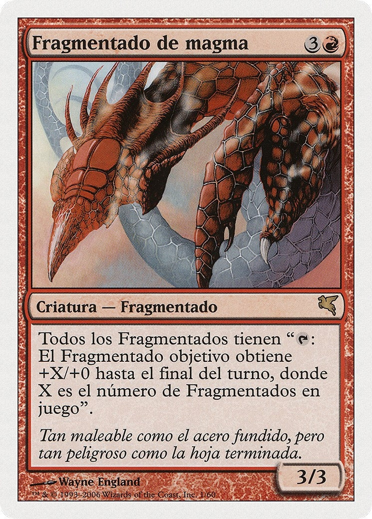 Magma Sliver (Spanish) - "Fragmentado de magma" (D1) (Magic Encyclopedia 2005 (Salvat/Hachette))