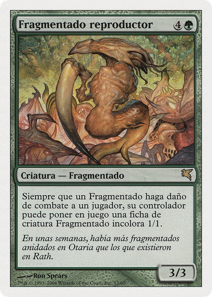 Brood Sliver (Spanish) - "Fragmentado reproductor" (D13) (Magic Encyclopedia 2005 (Salvat/Hachette))