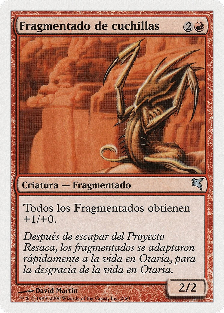 Blade Sliver (Spanish) - "Fragmentado de cuchillas" (D2) (Magic Encyclopedia 2005 (Salvat/Hachette))