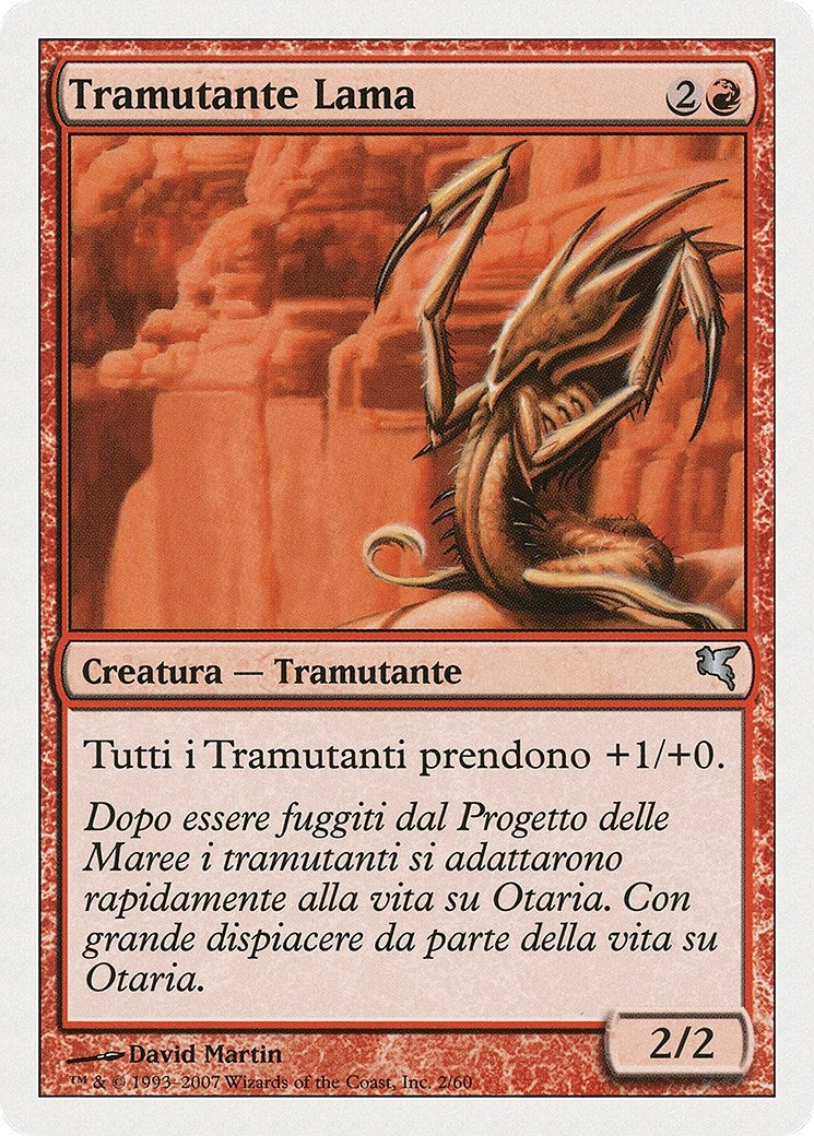 Blade Sliver (Italian) - "Tramutante Lama" (D2) (Magic Encyclopedia 2005 (Salvat/Hachette))