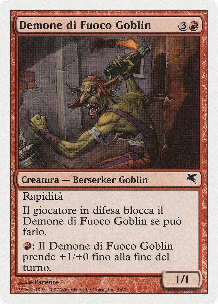 Goblin Fire Fiend (Italian) - "Demone di Fuoco Goblin" (I5) (Magic Encyclopedia 2005 (Salvat/Hachette))
