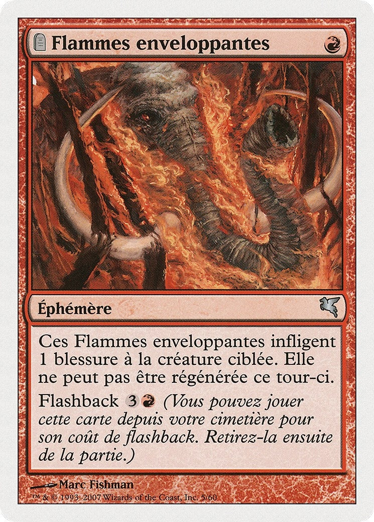 Engulfing Flames (French) - "Flammes enveloppantes" (D5) (Magic Encyclopedia 2005 (Salvat/Hachette))