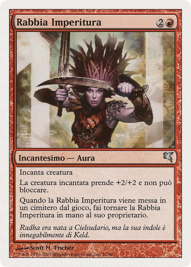 Undying Rage (Italian) - "Rabbia Imperitura" (I51) (Magic Encyclopedia 2005 (Salvat/Hachette))