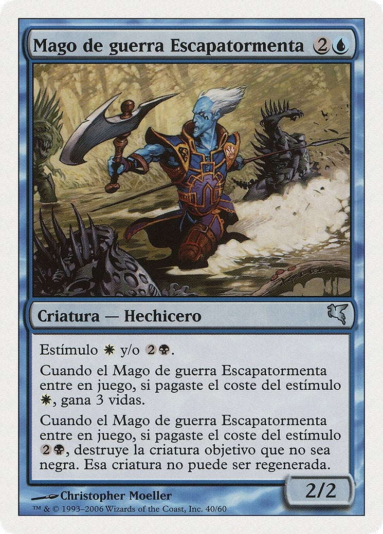 Stormscape Battlemage (Spanish) - "Mago de guerra Escapatormenta" (E40) (Magic Encyclopedia 2005 (Salvat/Hachette))