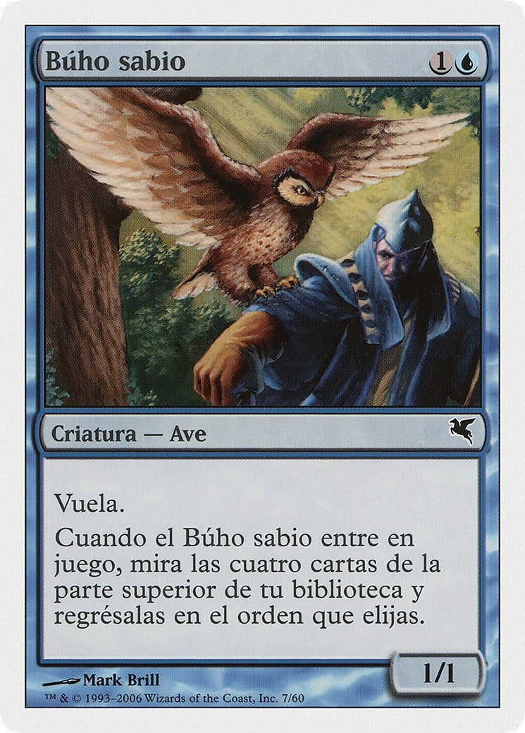 Sage Owl (Spanish) - "Búho sabio" (E7) (Magic Encyclopedia 2005 (Salvat/Hachette))