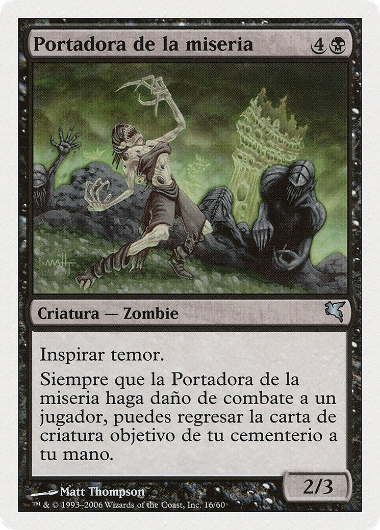 Woebearer (Spanish) - "Portadora de la miseria" (F16) (Magic Encyclopedia 2005 (Salvat/Hachette))