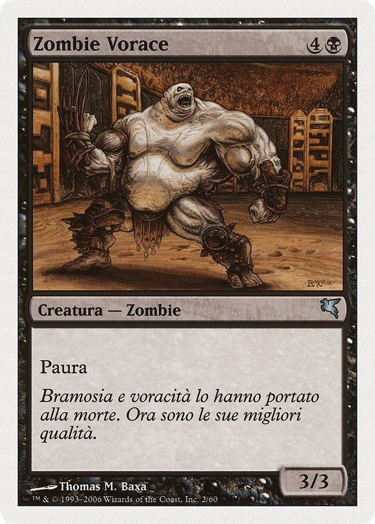 Gluttonous Zombie (Italian) - "Zombie Vorace" (F2) (Magic Encyclopedia 2005 (Salvat/Hachette))
