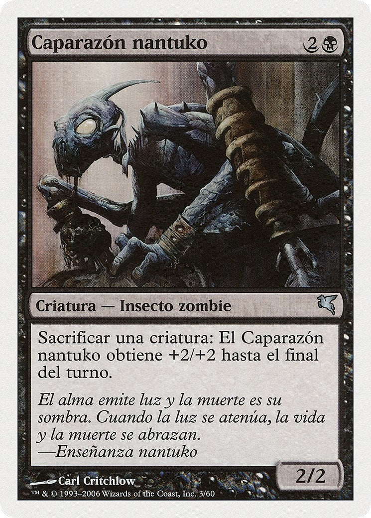 Nantuko Husk (Spanish) - "Caparazón nantuko" (F3) (Magic Encyclopedia 2005 (Salvat/Hachette))
