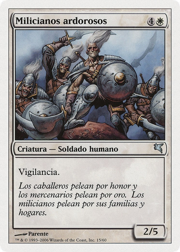 Ardent Militia (Spanish) - "Milicianos ardorosos" (G15) (Magic Encyclopedia 2005 (Salvat/Hachette))